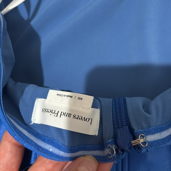 New Lovers and Friends Kya Faux Leather Top in Royal Blue size XS - Picture 9 of 9